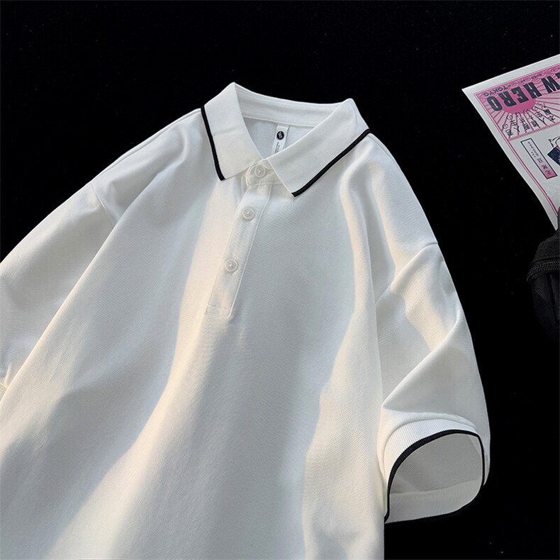 2025新款短袖t恤男士翻领Polo衫高级感内搭重磅打底衫男PL05-P50,男装T恤,电商B278