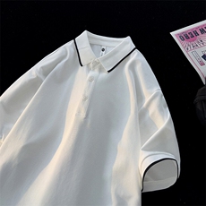 2025新款短袖t恤男士翻领Polo衫高级感内搭重磅打底衫男PL05-P50，男装T恤，电商B278