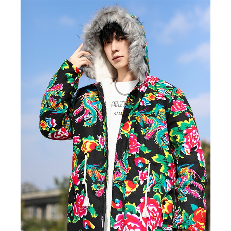 Q1中款男女羊羔毛领新中式团队表演出汉服保暖防寒棉袄棉服情侣装,男装棉衣,星座115A(原星座507）