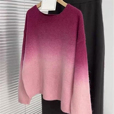 2025年秋季时尚百搭通勤简约休闲渐变色套头，女装针织衫/毛衣，暖烁特种纱工厂店