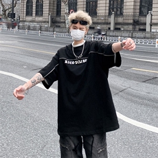 高级设计感痞帅金属拉链短袖T恤，XZ1005-1-TTH008-批价4059，男装T恤，星座1005-1