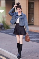 小个子设计感宽松短款牛仔外套女韩版2025秋新款学生长袖夹克上衣，女装牛仔外套，鑫慧