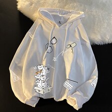 WY2115-P35加绒款-P40纯棉连帽卫衣男大码运动帽衫宽松薄外套男，男装卫衣，电商A040