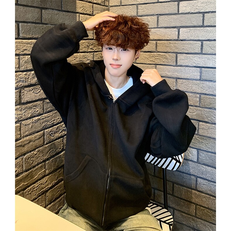 抖音得物高品质二开350克秋冬双头双拉链卫衣开衫外套W74，男装卫衣，电商A486-1