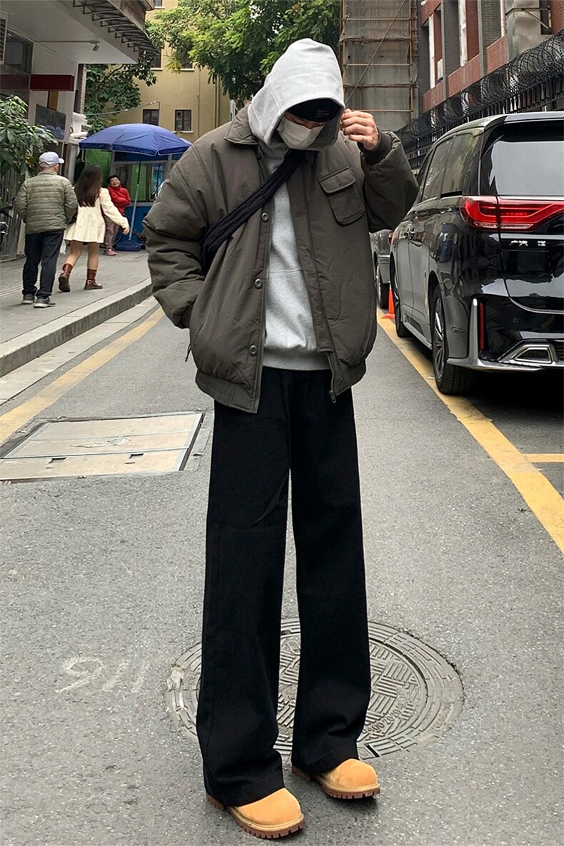 主推差价大~D2282-TP4068灯芯绒加绒阔腿网红保暖直筒长裤男,男装休闲裤,电商A102