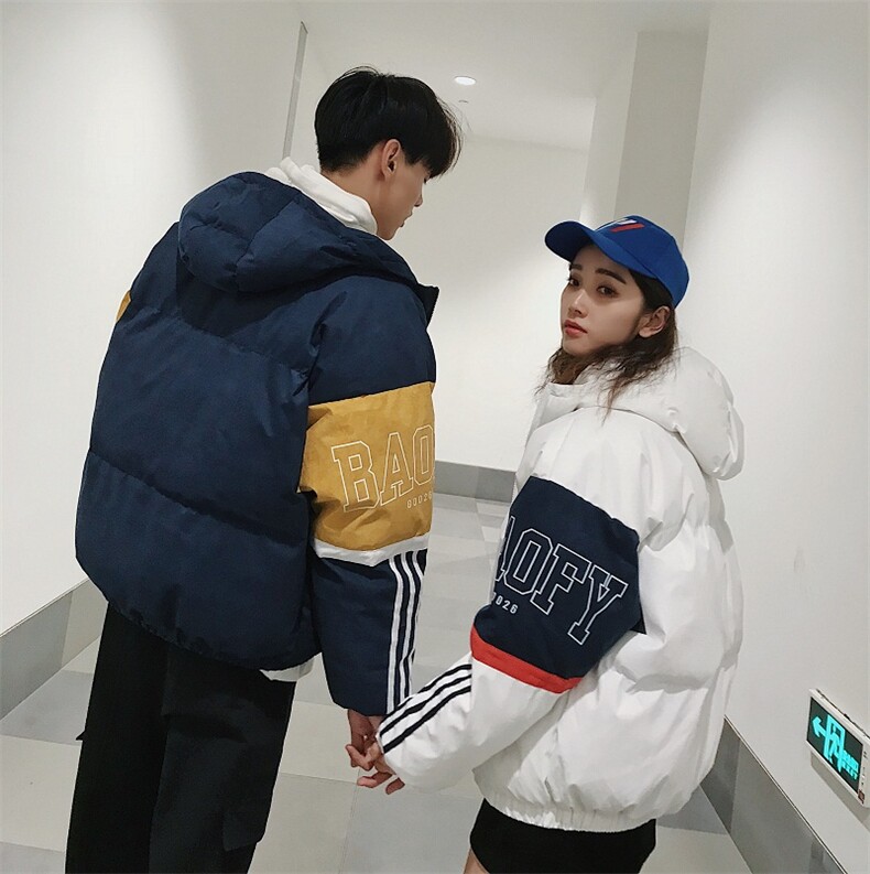 BFY原创棉衣男外套冬季潮流加厚百搭蓝色面包服A,男装棉衣,电商A345