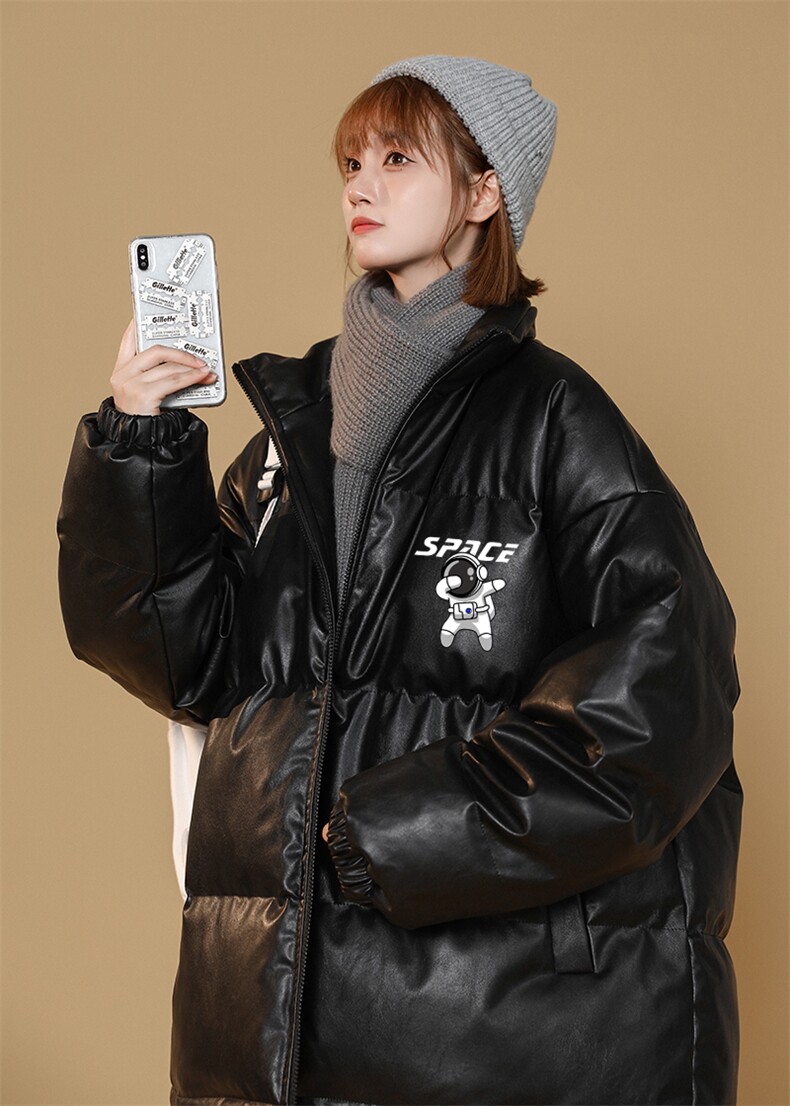 2025冬季新款加厚款PU皮棉服情侣棉袄超XZ102A-4-5139-P115,男装棉衣,星座211-2