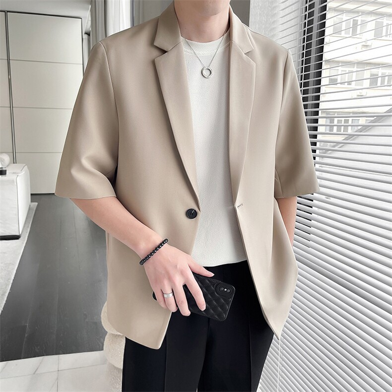 轻熟风~夏季冰丝薄款中袖西服外套防晒衣X801，男装西服，电商B331