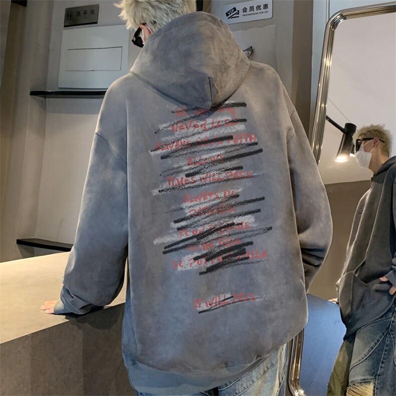 2024美式复古松连帽麂皮绒卫衣XZ301B-JB1010-P55图片