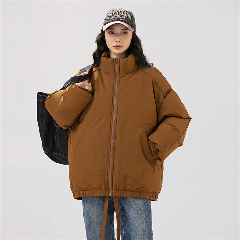 现货冬季美式休闲加厚雪山外套夹克立领纯色三防户外工装棉服图片