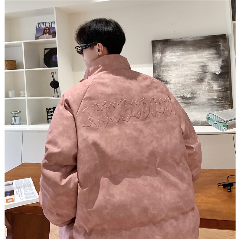 港风PU皮复古做旧设计钢印棉衣男MY77096P130控198抖控228，男装棉衣，星座227-7