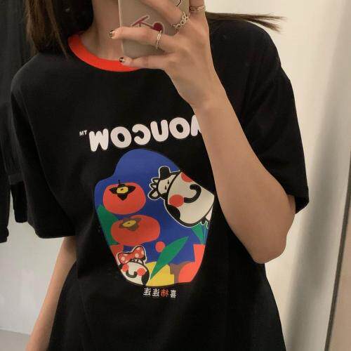 夏季新款牛年喜柿连连纯棉Ｔ，女装，tōkō-sen