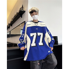 美式重磅机车服卫衣男冬撞色拼接衫cleanfit赛车服外套WB376-P68，男装卫衣，星座412-3