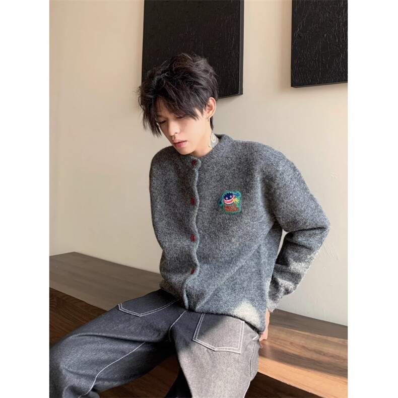 MM232-P62新款美式复古慵懒风休闲针织开衫毛衣外套，女装针织衫/毛衣，星座617A-2