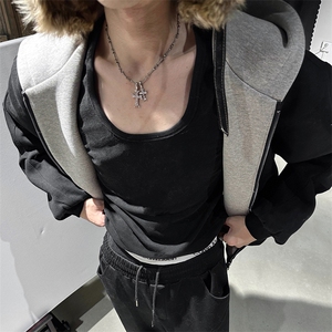 抖音得物高品质二开 26春装美式重磅宽松结构双面连帽卫衣外套W68图片