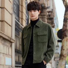 春秋男士休闲夹克宽松翻领工装外套高级感上衣韩版2175-P215控348，男装夹克，电商A355（原A415）