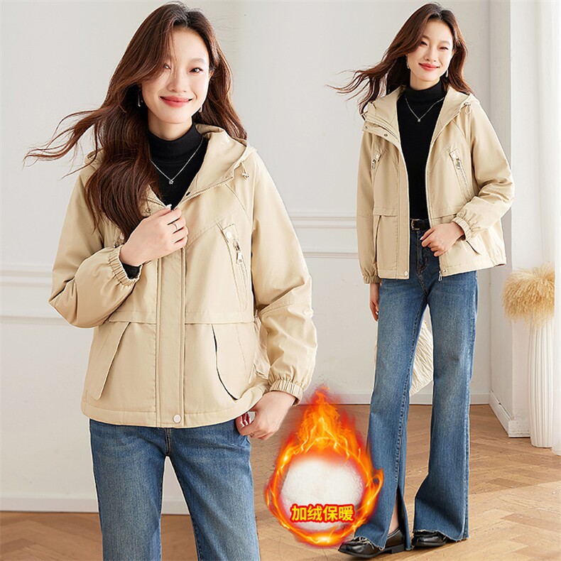 冬季加绒派克服棉衣女短款2024新款减龄休闲连帽加厚保暖棉服外套,女装棉衣/棉服,以桐