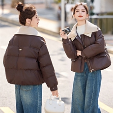 现货2025年冬季新款韩版休闲羽绒服针织拼接保暖羽绒服，女装羽绒服，悦祺