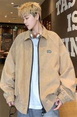 灯芯绒大拉链外套男款秋季夹克2024休闲衣服J7089P75，男装夹克，电商A157