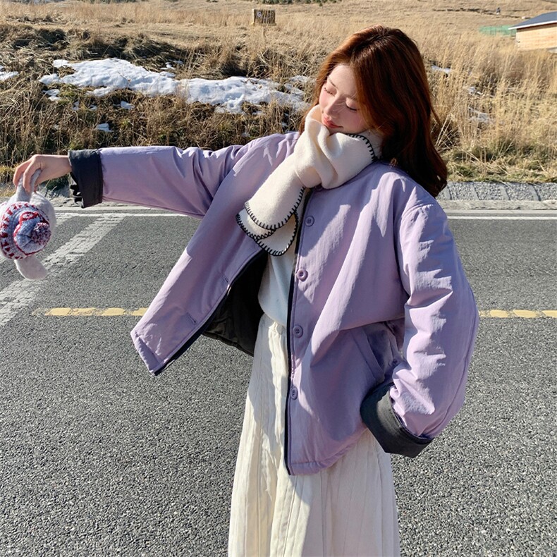 新款紫色棉衣2C007-178-P185-K278,女装棉衣/棉服,2C007