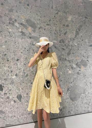 夏季新款韩版连衣裙，女装连衣裙，米壹