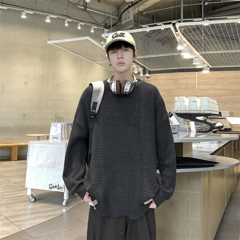 针织衫男士韩版潮流高街帅百搭宽松2024冬季ins毛衣外套MZ646-P46，男装针织衫/毛衣，星座412-2