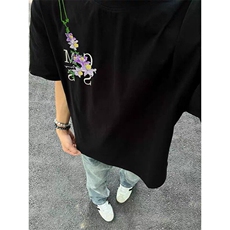 刺绣纯棉潮牌刺绣短袖ZX0158-P35，男装T恤，星座313A(原308A-2)