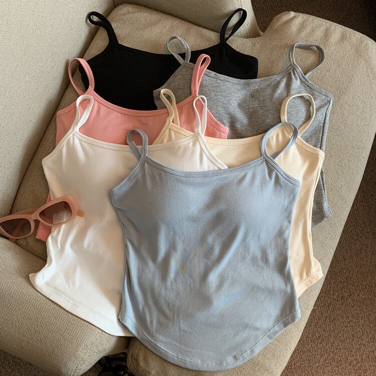 背心女夏季设计感小众收腰性感修身无袖内搭上衣外穿，女装背心吊带，梦白服饰厂