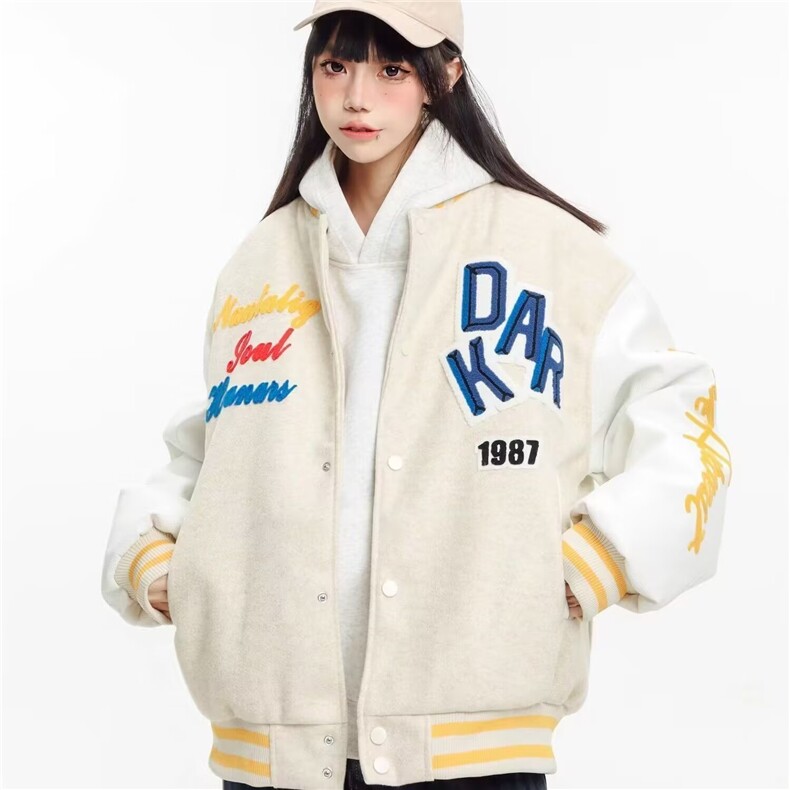 美式复古刺绣字母棒球服女2026春秋季新款潮牌外套夹克上衣时尚,男装夹克,星座715-4