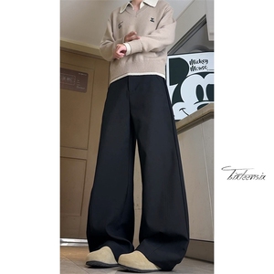 弯刀西装裤男秋季cleanfit垂感阔腿休闲裤A166-KA5J09-特P40控75,男装西服套装,电商A166