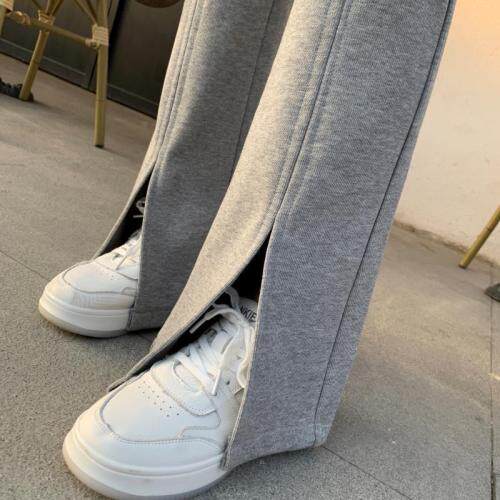 【现货】春季新品微喇阔腿开叉卫裤,女装休闲裤,淳·清衣社
