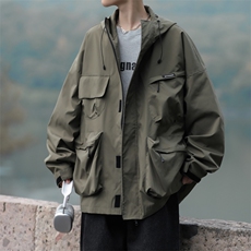 2024春季新款设计感工装连帽夹克美式机能冲锋衣现货W8134-P66，男装夹克，星座512-4