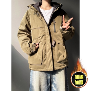 现货5W件冬季三防美式boxy解构连帽雪山冲锋衣棉衣男女棉服厚外套图片