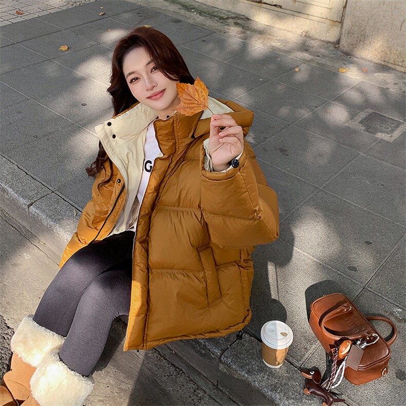 现-货【新款首-发】90%白鸭绒韩版宽松加厚外套1859款-P285-K395，女装羽绒服，浙宝285（原212）