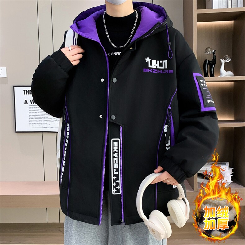 男士外套青年男冬季加绒加厚夹克外套帅气保暖棉衣男L8756-P93,男装夹克,星座310B-3
