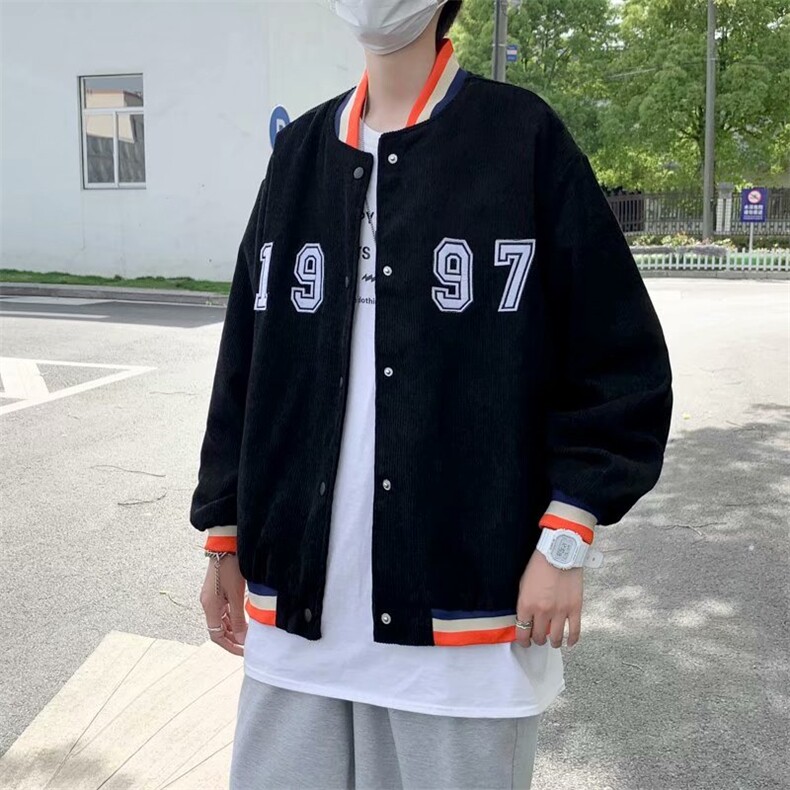 韩版春休闲百搭新款宽松上衣ins港风数字印花外套夹克W1284-P45,男装夹克,星座512-2