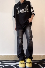 B221美式ins高街暗黑小众修身小脚破洞牛仔裤LK23065-P60控78，男装牛仔裤，电商B221