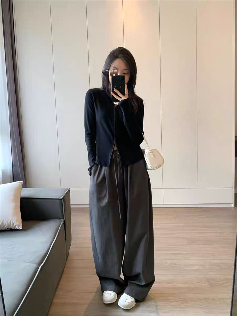 2025舒适百搭简约立领拉链衫,女装衬衫,湘姗