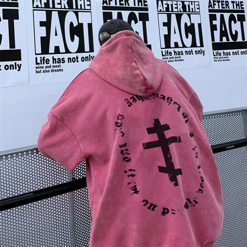 XZ301B-JB7878-P68秋装新款重磅水洗复古松连帽卫衣（加绒78）,男装卫衣,星座301B