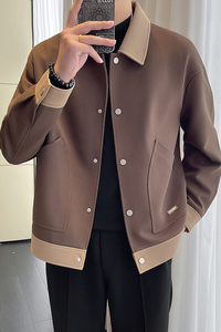 轻熟风~抖音拼色夹克外套M~5XL K505/P95 加棉P100图片