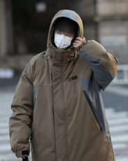 潮牌宽松工装连帽棉服男冬季美式复古拼色机能冲锋衣W8037-P98，男装夹克，星座512-4