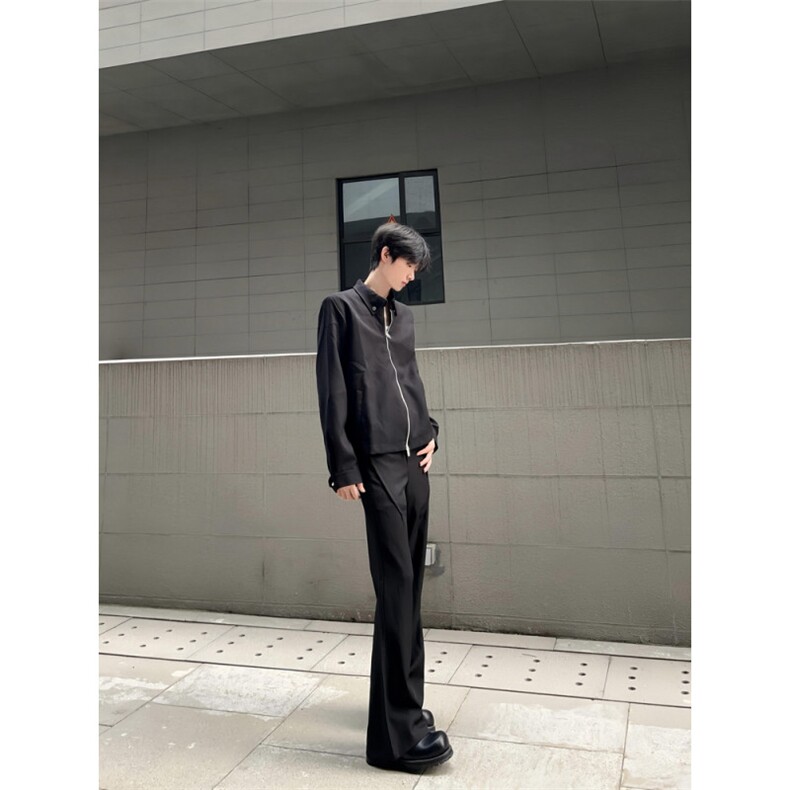【有货】黑色垫肩短款西装外套男高级感痞帅行政夹克Y160HH-特P60,男装夹克,星座1007（原301D）