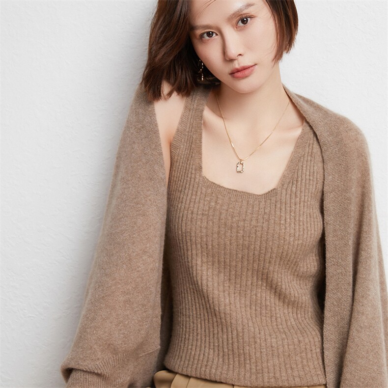 2024年秋冬季新款女时尚百搭显瘦简约背心,女装背心吊带,暖圣羊羊绒