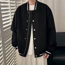 现货-春季呢子棒球服潮牌宽松时尚外套休闲呢子夹克-AJ23058-P115，男装夹克，电商A351