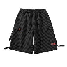 货足8XL-M美式免烫垂感五分裤男2023夏季新款高街胖子短裤加大码，男装休闲裤，钱塘717(原712)