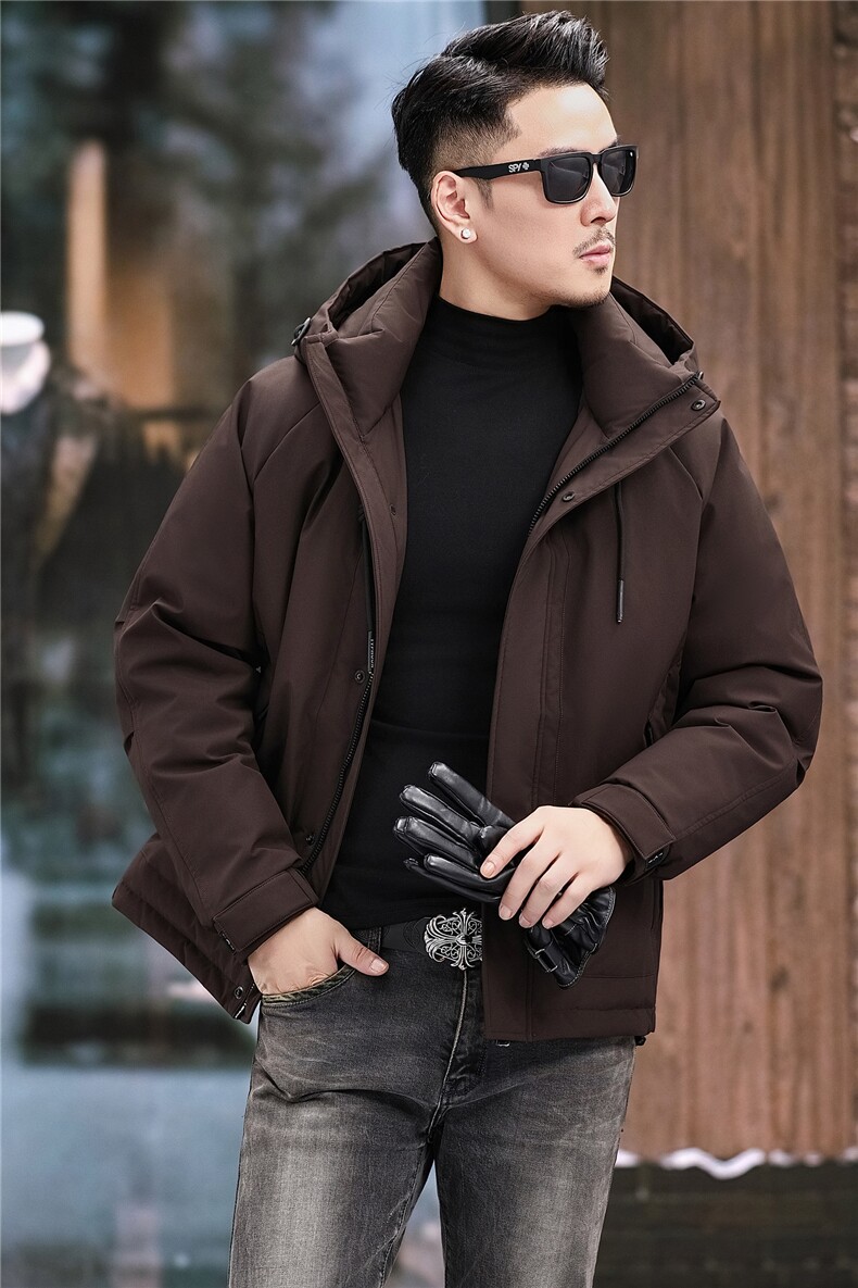 主推新款冬季连帽90绒子白鸭绒羽绒服外套中年男装加厚羽绒服夹克,男装夹克,钱塘723