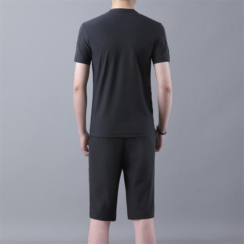2021夏季新款时尚男士套头圆领短袖五分休闲裤套装B82021P115,男装休闲套装,电商D230