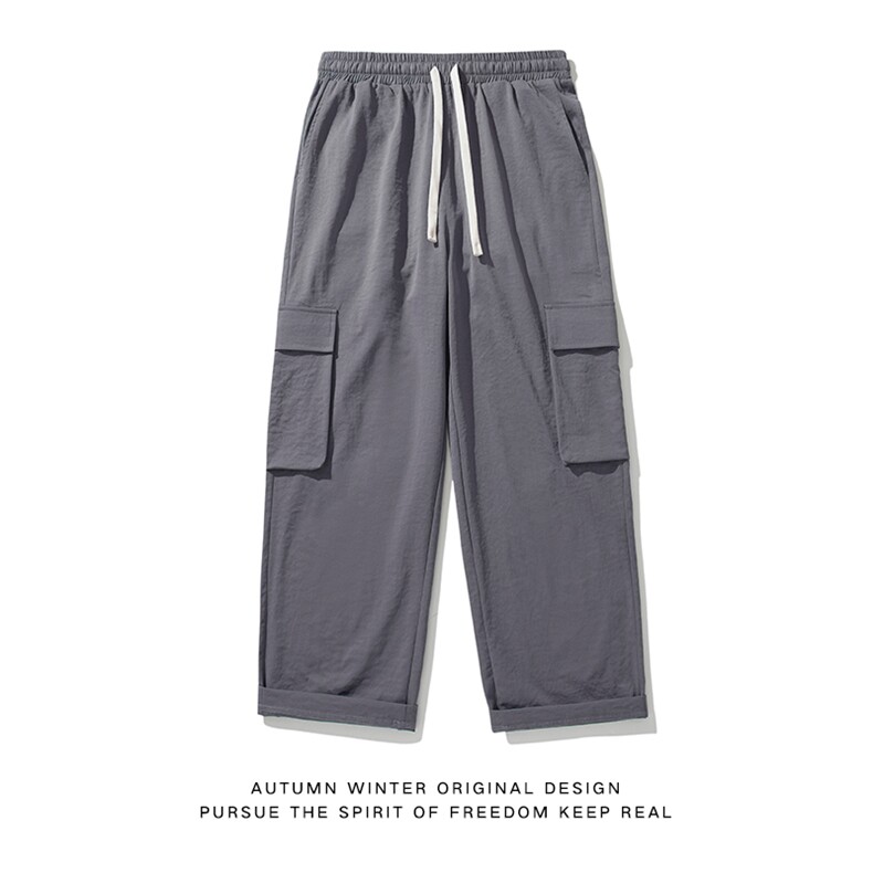 春夏新款工装日系白底休闲裤男宽松阔腿裤直筒裤CK2318-P50,男装休闲裤,星座717