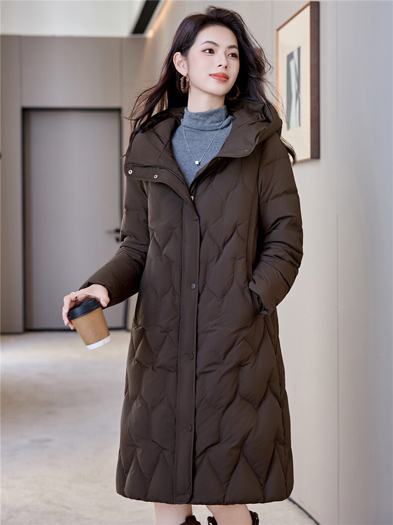 韩系轻薄保暖棉袄外套加长款直筒鸭绒羽绒服冬季女小个子,女装羽绒服,阿舍尔精品