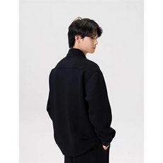 网图假两件层次感重磅立领卫衣套装上衣W202-P60卫裤KK303-P50，男装休闲套装，星座1213